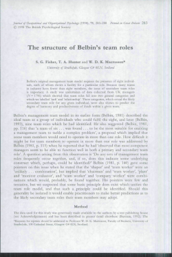 The structure of Belbin`s team roles