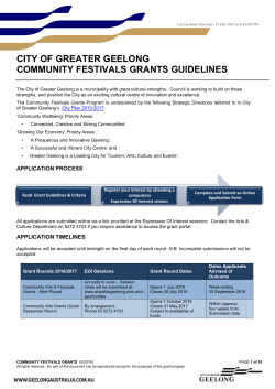 Community Festivals Grants Guideline