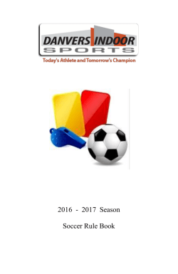 2016 - 2017 Season Soccer Rule Book