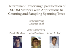 Determinant Preserving Sparsification of SDDM