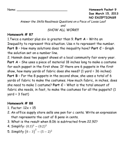 Homework Packet 9 - New World Preparatory