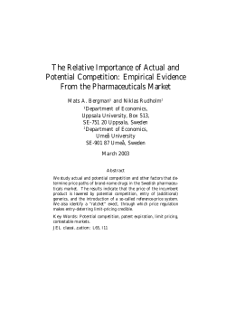 The Relative Importance of Actual and Potential Competition