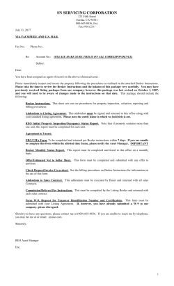 ADDENDUM TO LISTING AGREEMENT BETWEEN (Seller) and