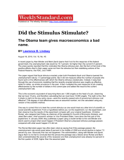 Did the Stimulus Stimulate?