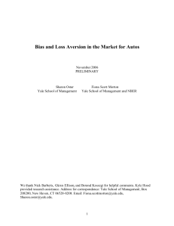 Bias and Loss Aversion in the Market for Autos