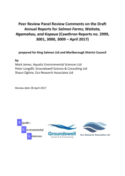 Peer Review Panel &ndash; Annual Reports for Ngamahau, Kopaua