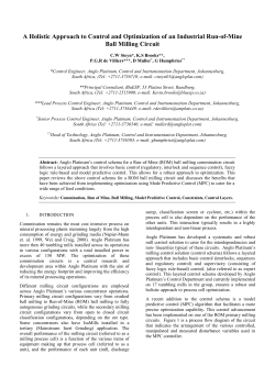 A Holistic Approach to Control and Optimization of an Industrial Run