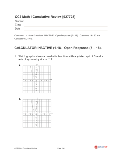 CCS Math I Cumulative Review [927728]