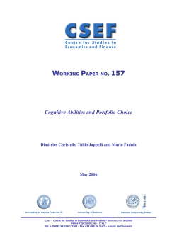 Cognitive Abilities and Portfolio Choice