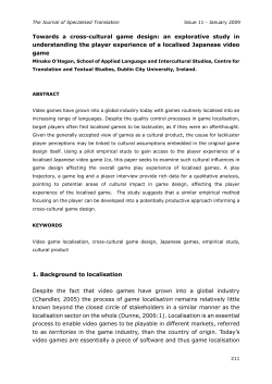 Towards a cross-cultural game design