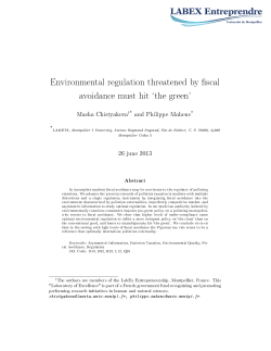 Environmental regulation threatened by scal avoidance must hit `the
