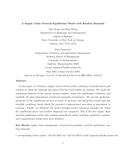 A Supply Chain Network Equilibrium Model with Random Demands