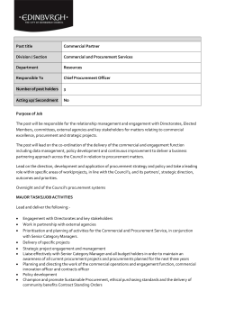Post title Commercial Partner Division / Section Commercial and