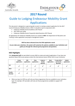 2017 Round Guide to Lodging Endeavour Mobility Grant