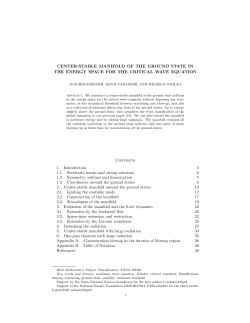 CENTER-STABLE MANIFOLD OF THE GROUND STATE IN THE
