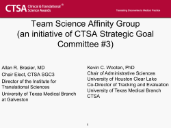 Team Science Affinity Group (an initiative of CTSA Strategic Goal
