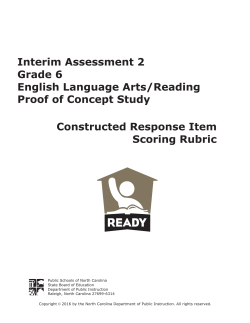 Constructed Response Item Scoring Rubric for Interim Assessment 2
