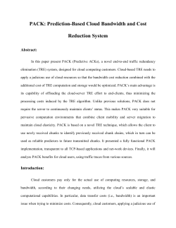 PACK: Prediction-Based Cloud Bandwidth and Cost Reduction