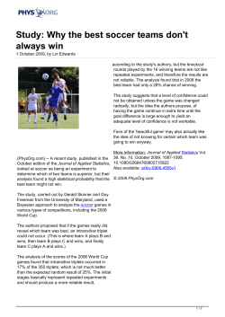 Study: Why the best soccer teams don`t always win