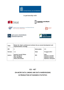 DWH-SGA2-WP3 - 3.5 Relate the ideal architectural scheme into an