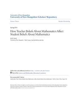 How Teacher Beliefs About Mathematics Affect Student Beliefs