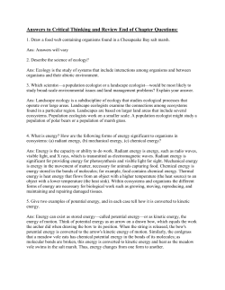 Answers to Critical Thinking and Review End of Chapter Questions