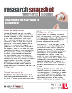 Governments are key players in globalization