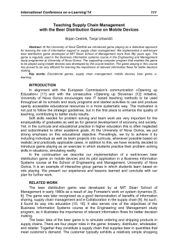 15. Teaching Supply Chain Management with the Beer Distribution