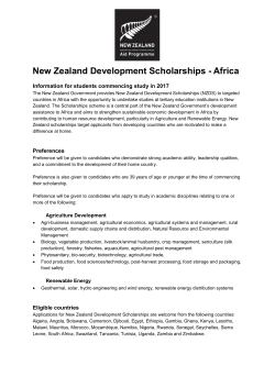 New Zealand Development Scholarships