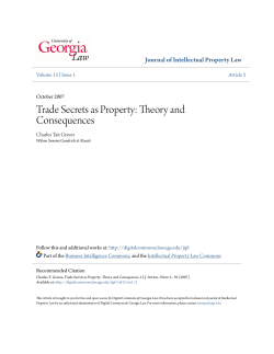 Trade Secrets as Property: Theory and Consequences