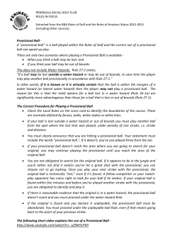 Provisional Ball - Peninsula Social Golf Club