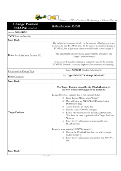 Change Position FOAPAL value