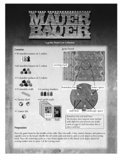 Contents Preparation a game from Leo Colovini tower space