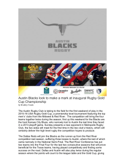 Austin Blacks look to make a mark at inaugural Rugby Gold Cup