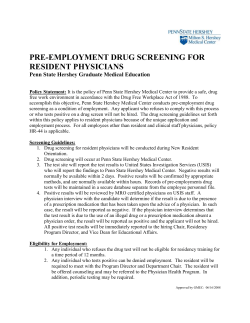 Pre-Employment Drug Screening for Resident