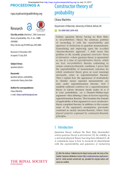 Constructor theory of probability - Proceedings of the Royal Society A