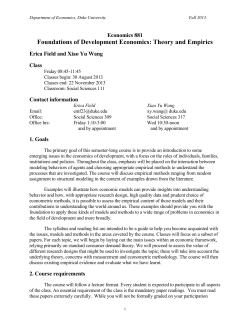 Foundations of Development Economics: Theory and