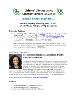 Action Sheet, May 2017 Monthly Meeting