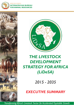 THE LIVESTOCK DEVELOPMENT STRATEGY FOR - AU-IBAR