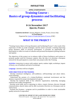 Training Course : Basics of group dynamics and