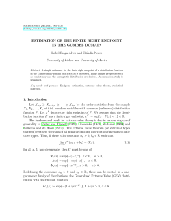 estimation of the finite right endpoint in the gumbel domain