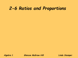2-6 Ratios and Proportions