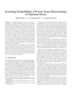 Learning Probabilistic CP-nets from Observations of Optimal Items