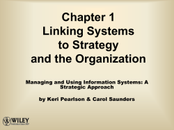 Chapter 1 Linking Systems to Strategy and the Organization