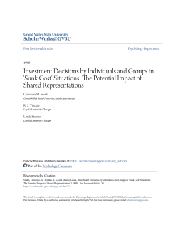 Investment Decisions by Individuals and Groups in `Sunk Cost