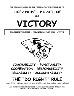 THE TERRA NOVA HIGH SCHOOL FOOTBALL PLAY`ERS GUIDE TO