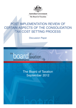 Discussion Paper on the Post-Implementation Review of Certain