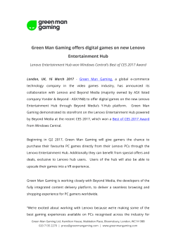 Green Man Gaming offers digital games on new Lenovo