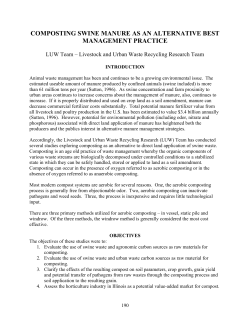 composting swine manure as an alternative best management practice