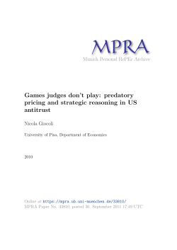 predatory pricing and strategic reasoning in US antitrust